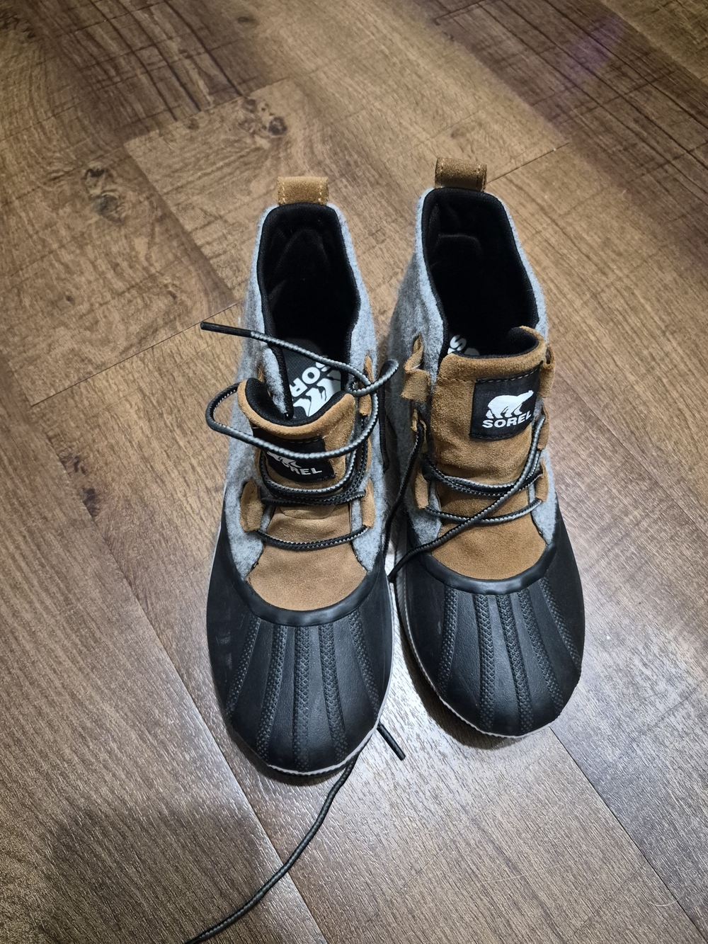 Sorel Black Gray & Brown Women's Waterproof Duck Boots